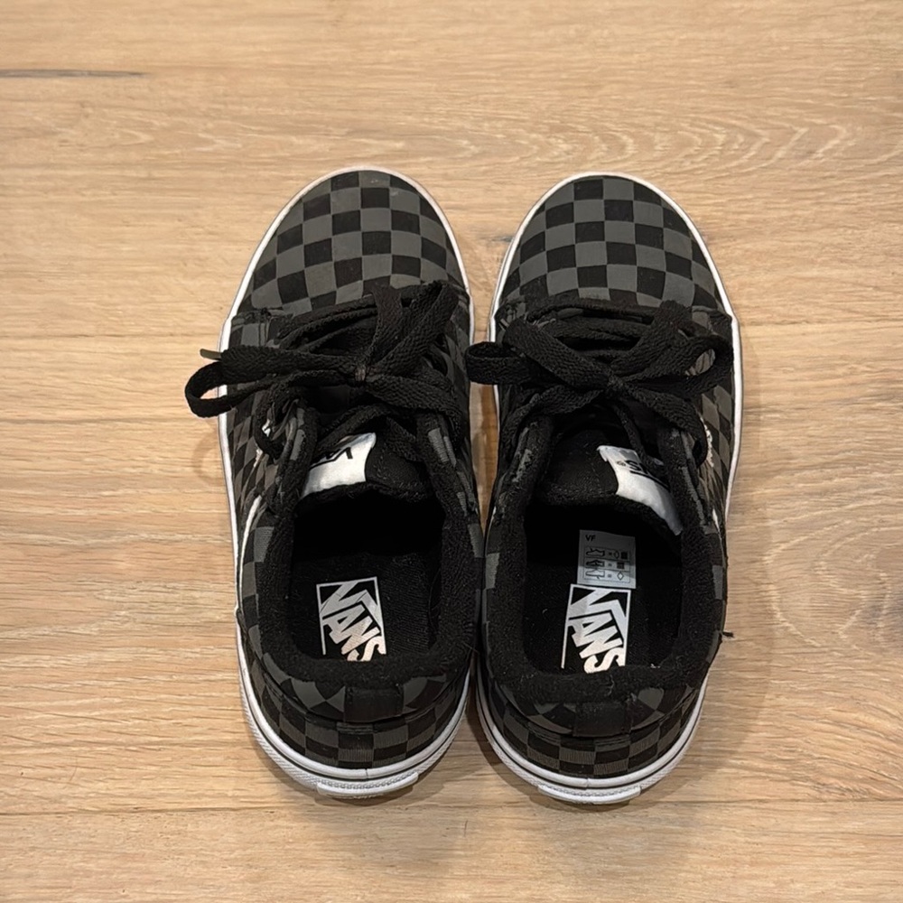 Vans Kids Black Checkered Shoes